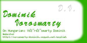 dominik vorosmarty business card